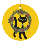 Victor in Christmas Wreath Ceramic Ornaments in 4 Shapes