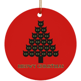 Meowy Christmas Tree Ceramic Ornaments in 4 Shapes