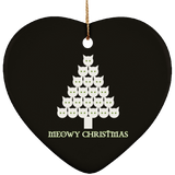 Meowy White Christmas Ceramic Ornaments in 4 Shapes