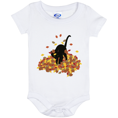 Cat in Leaves Baby Onesies