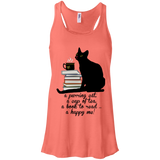 Cat-Tea-Book-Happy Flowy Racerback Tank