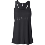 Walking Cat Heartbeat Flowy Racerback Tank