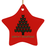 Meowy Christmas Tree Ceramic Ornaments in 4 Shapes