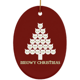 Meowy White Christmas Ceramic Ornaments in 4 Shapes