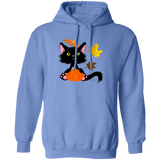Lucky the Black Cat with Pumpkin Pullover Hoodie