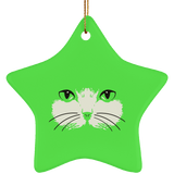 Cat Face Ceramic Ornaments in 4 Shapes