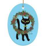 Victor in Christmas Wreath Ceramic Ornaments in 4 Shapes