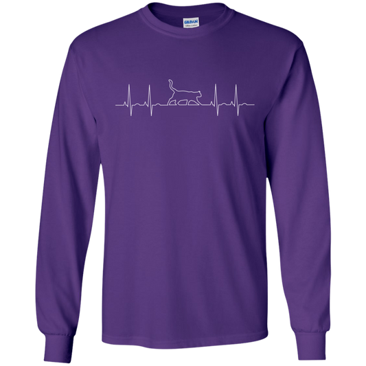 Walking Cat Heartbeat LS Ultra Cotton T-Shirt