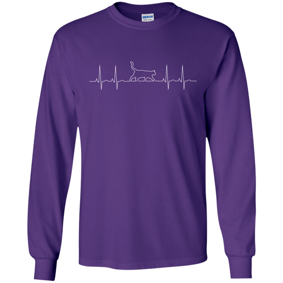 Walking Cat Heartbeat LS Ultra Cotton T-Shirt