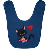 Lucky the Black Cat with Valentine Baby Bib