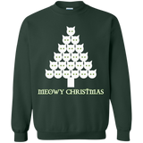 Meowy White Christmas Crewneck Pullover Sweatshirt