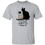 Cat-Tea-Book-Happy T-Shirt