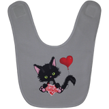 Lucky the Black Cat with Valentine Baby Bib