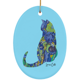 Iris Cat Ceramic Ornaments in 4 Shapes