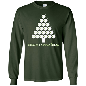 Meowy White Christmas LS Ultra Cotton T-Shirt