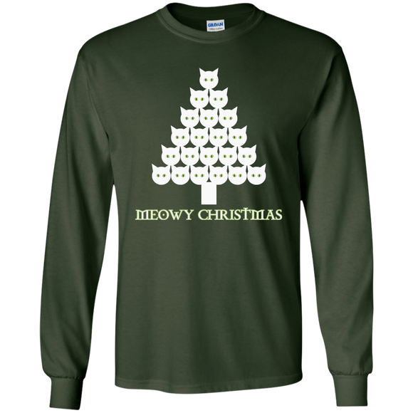 Meowy White Christmas LS Ultra Cotton T-Shirt