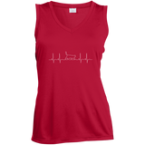 Walking Cat Heartbeat Ladies Sleeveless Moisture Absorbing V-Neck