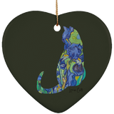Iris Cat Ceramic Ornaments in 4 Shapes