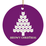 Meowy White Christmas Ceramic Ornaments in 4 Shapes