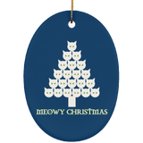 Meowy White Christmas Ceramic Ornaments in 4 Shapes