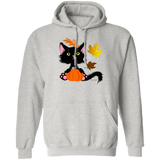 Lucky the Black Cat with Pumpkin Pullover Hoodie