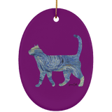 Starry Night Tabby Ceramic Ornaments in 4 Shapes