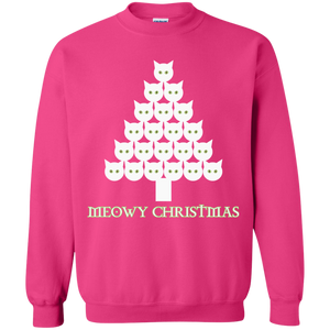 Meowy White Christmas Crewneck Pullover Sweatshirt