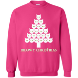 Meowy White Christmas Crewneck Pullover Sweatshirt