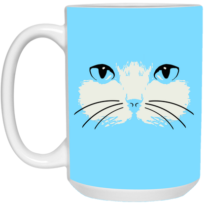 Cat Face - White Mugs