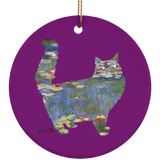 Cat Lilies Ceramic Ornaments in 4 Shapes
