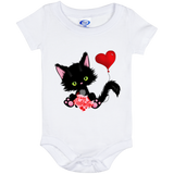 Lucky the Black Cat with Valentine Baby Bodysuits
