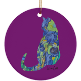 Iris Cat Ceramic Ornaments in 4 Shapes
