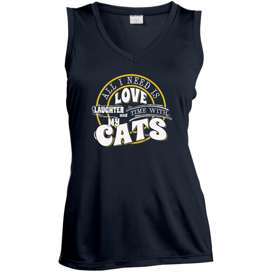 TIME with My Cats Ladies Sleeveless Moisture Absorbing V-Neck