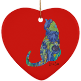 Iris Cat Ceramic Ornaments in 4 Shapes