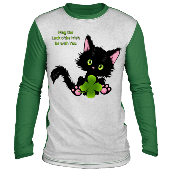 Lucky the Black Cat with Shamrock Lounge Top