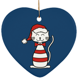 Santa Cat Ceramic Ornaments in 4 Shapes