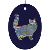 Cat Lilies Ceramic Ornaments in 4 Shapes