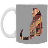 Log Cabin Cat 11 oz. White Mug