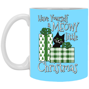 Meowy Little Christmas White Mugs