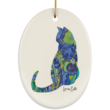 Iris Cat Ceramic Ornaments in 4 Shapes