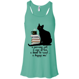 Cat-Tea-Book-Happy Flowy Racerback Tank