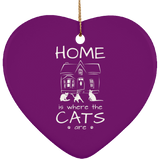 Home is Where the Cats Are Ceramic Ornaments in 4 Shapes