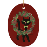 Victor in Christmas Wreath Ceramic Ornaments in 4 Shapes