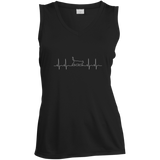 Walking Cat Heartbeat Ladies Sleeveless Moisture Absorbing V-Neck