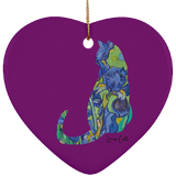 Iris Cat Ceramic Ornaments in 4 Shapes