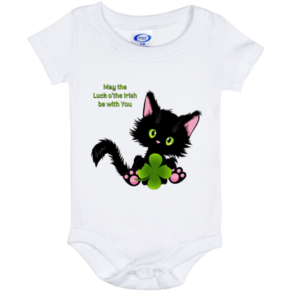 Lucky the Black Cat with Shamrock Baby Bodysuits