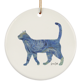 Starry Night Tabby Ceramic Ornaments in 4 Shapes