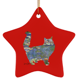 Cat Lilies Ceramic Ornaments in 4 Shapes