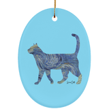 Starry Night Tabby Ceramic Ornaments in 4 Shapes