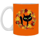 Victor in Fall Wreath 11 oz. White Mug
